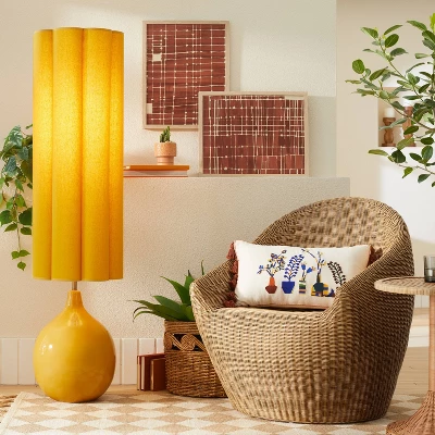 Floor Lamp Yellow Ceramic With Elongated Shade (Includes LED Light Bulb) - Opalhouse™ Designed With Jungalow™ 1 Floor Lamp Yellow Ceramic With Elongated Shade (Includes LED Light Bulb) - Opalhouse™ Designed With Jungalow™