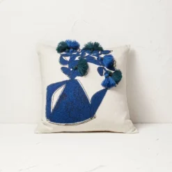 Floral Watering Pitcher Square Throw Pillow With Tassels - Opalhouse™ Designed With Jungalow™ -Opalhouse Sales Store GUEST 0906edd7 8f87 4cf0 bdf8 6d27a8556060