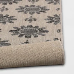 Dark Daisy Outdoor Rug Black - Opalhouse™ -Opalhouse Sales Store GUEST 2361835e c528 4e8b a801 5b5e7b52de57