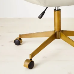 Mahonia Faux Leather Office Chair Cream/Aged Brass - Opalhouse™ Designed With Jungalow™ -Opalhouse Sales Store GUEST 54b73936 5a21 4274 b154 b09db58cca94