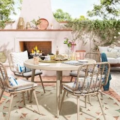 Leona 46" Round Crushed Bamboo Stamped Steel Top Patio Dining Table - Opalhouse™ 5 Leona 46" Round Crushed Bamboo Stamped Steel Top Patio Dining Table - Opalhouse™ -Opalhouse Sales Store GUEST f04b764c a584 4bfe b9ea 6c0ea8ed5c2c